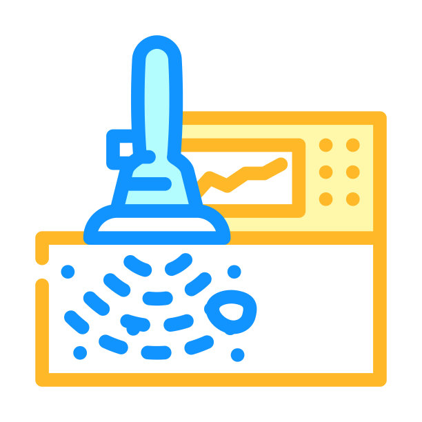 高频超声彩色图标矢量插图图片下载