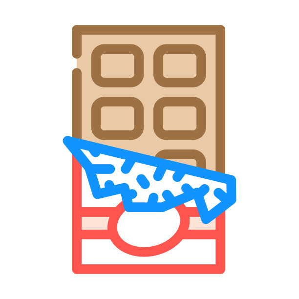 巧克力棒甜点颜色图标矢量插图图片下载