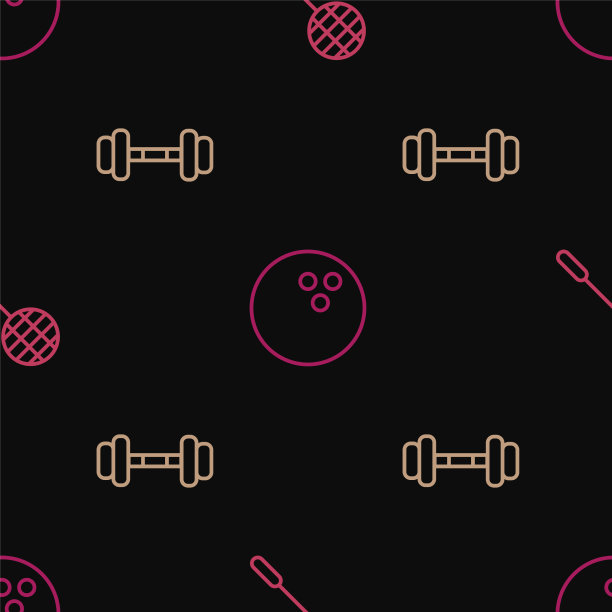 放线、网球、球拍、哑铃和保龄球图片下载