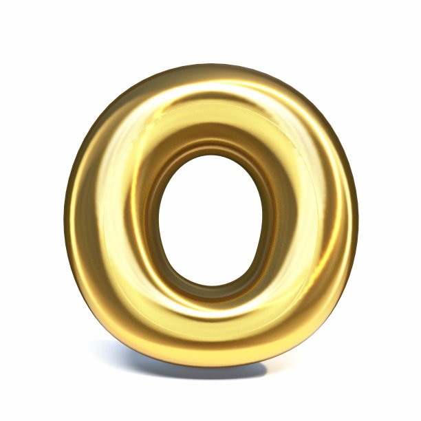 金色字体字母O 3D图片下载