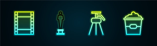 集线播放视频电影奖杯三脚架图片下载