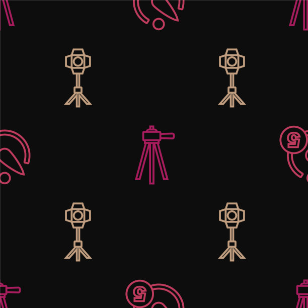 设置线相机定时器、软盒灯和三脚架图片下载