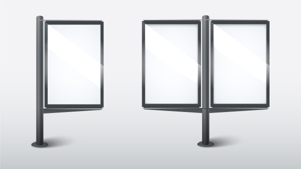 逼真的街道灯箱模板上图片下载