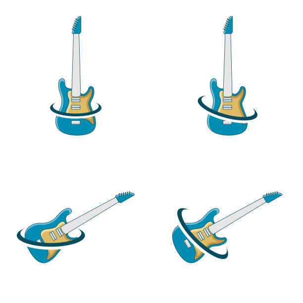 插图矢量图形的吉他商店的标志图片下载