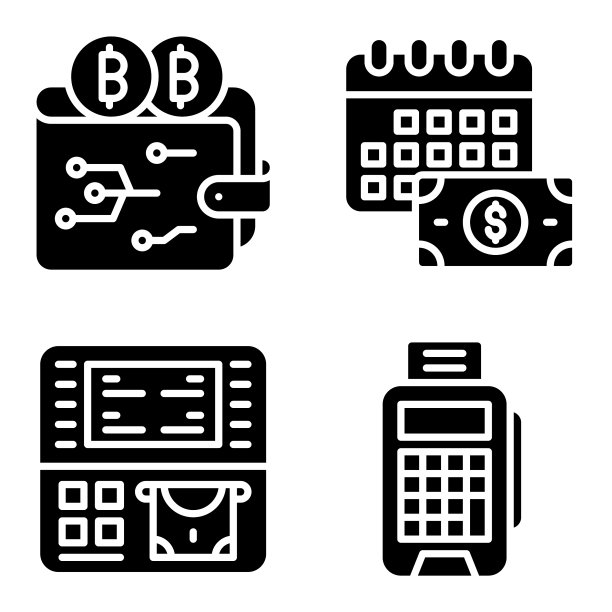 数字支付相关图标集图片下载