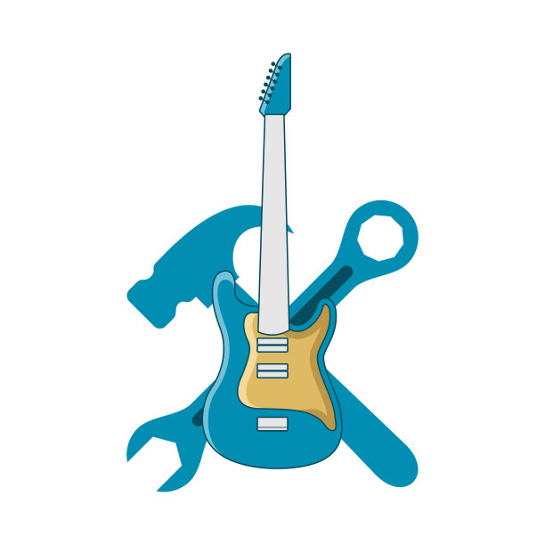 插图矢量图形的吉他修理标志图片下载