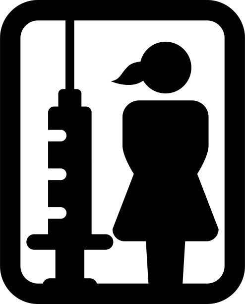 疫苗图标与注射注射器女性人图片下载