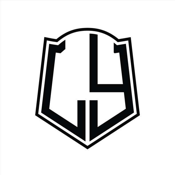 LY字母组合盾牌外形标志设计图片下载