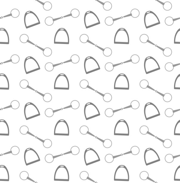 矢量无缝图案的平骑马马嚼子和马镫图片下载