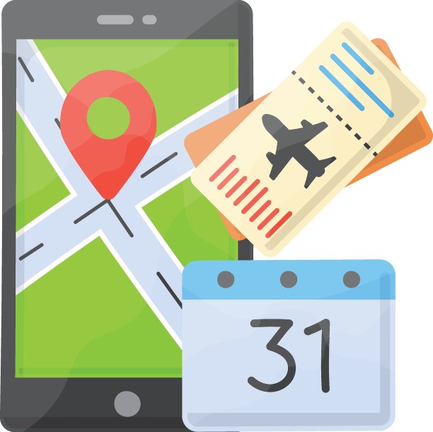 旅游行程规划概念、旅游规划矢量图标设计、旅游符号、度假符号、探索探索素材插图图片下载