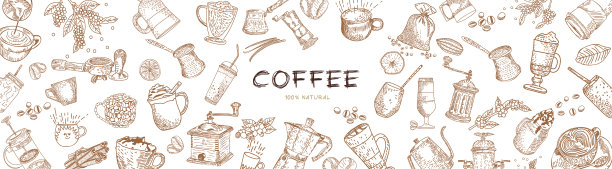 手绘咖啡集图形图片下载