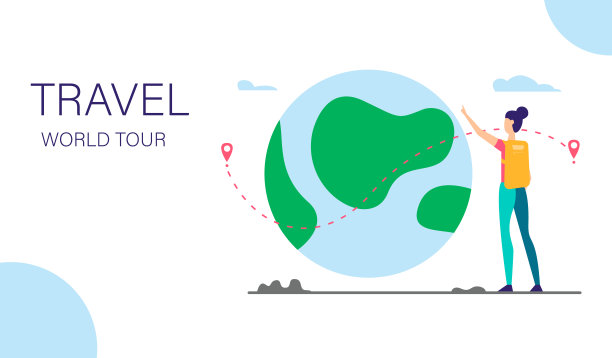 世界旅游矢量插图。矢量平面风格的设计理念用于网站和移动网站的开发。图片下载