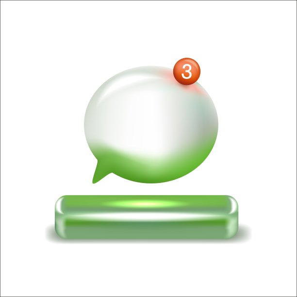 绿色3d语音气泡。向量图片下载