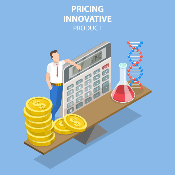 三维等距平面矢量定价创新产品概念说明图片下载