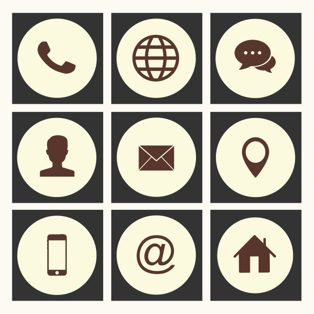 联系人图标集。电话，地点，邮件，网站图片下载