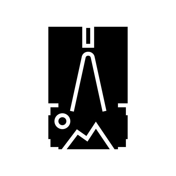 自然场景照片照明字形图标矢量插图图片下载