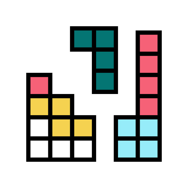 益智游戏颜色图标矢量插图图片下载