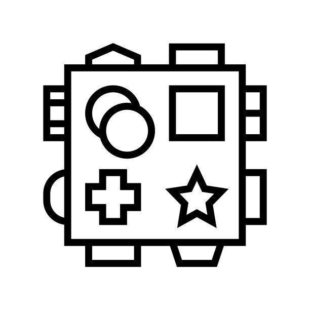 早期学习玩具线图标矢量插图图片下载