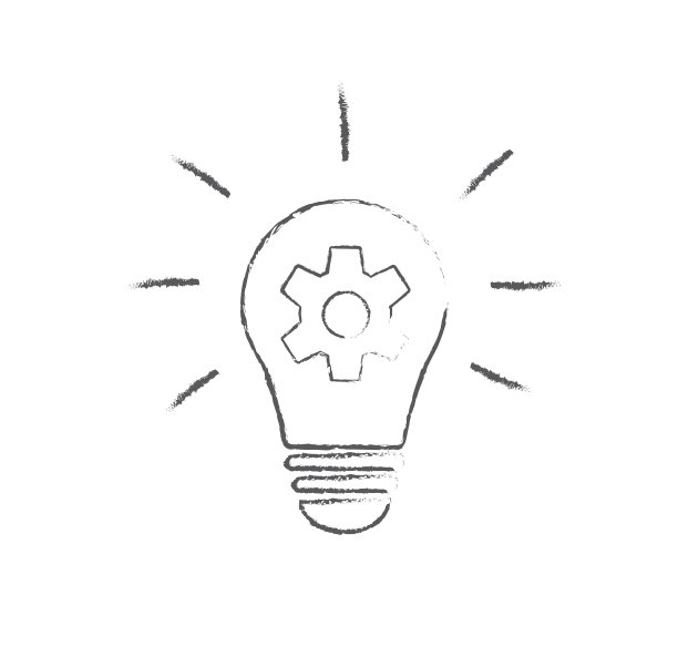 灯泡和齿轮的想法图标在白色的背景。创意和灵感概念。矢量图图片下载