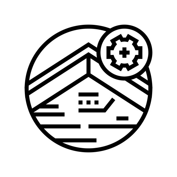 屋顶筋膜线图标矢量插图图片下载