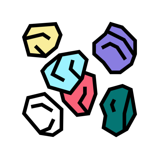 石头树脂艺术颜色图标矢量插图图片下载