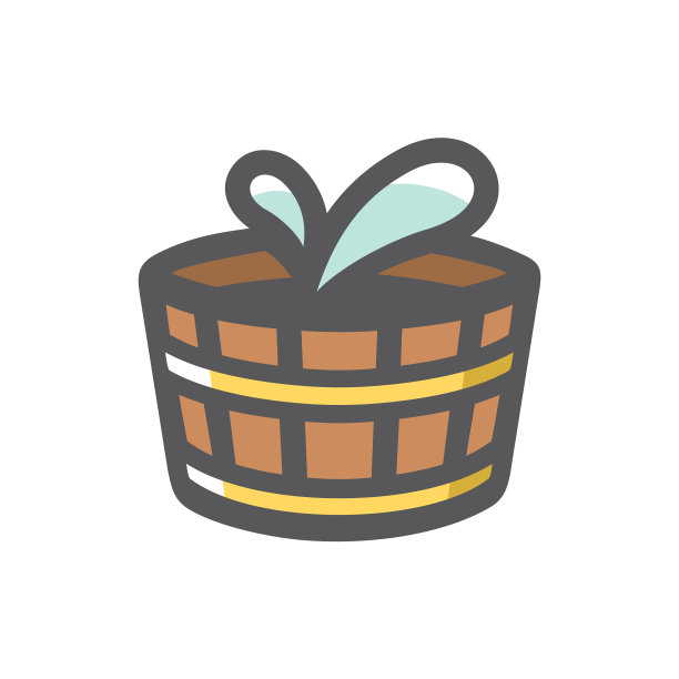 木制浴缸图标卡通图片下载