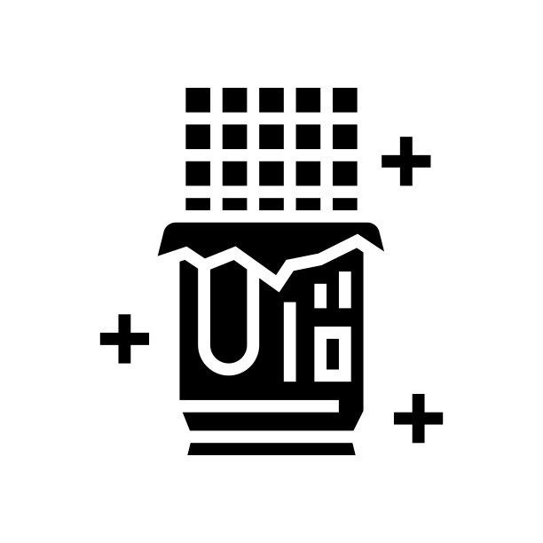 巧克力包装字形图标矢量插图图片下载