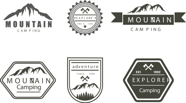 Set徽章mountain探险图片下载