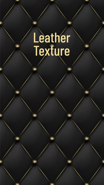 黑色哑光皮革质感无缝花纹。Vip背景装潢丰富的沙发。矢量插图。特写镜头。图片下载