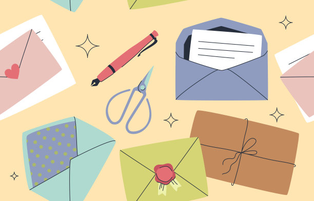 字母和纸无缝模式图片下载