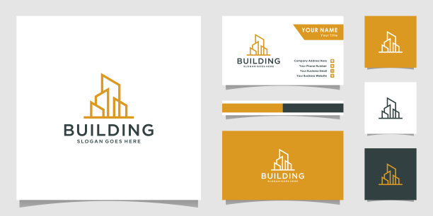 建筑标志设计矢量单线图片下载