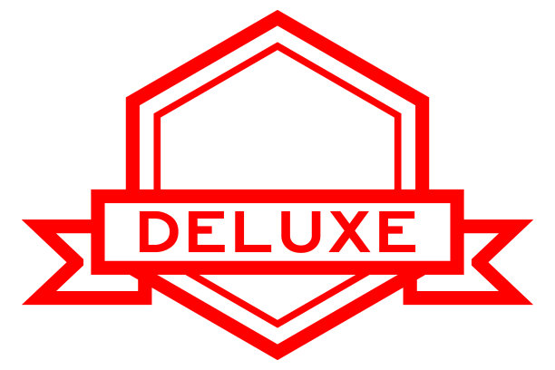 复古红色六边形标签横幅与字豪华在白色背景图片下载