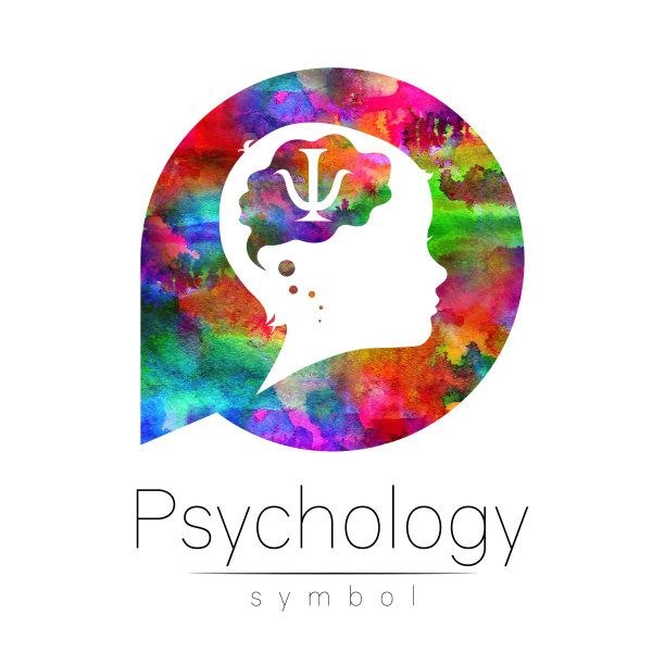 儿童象征类型与心理符号彩虹水彩圈。剪影轮廓人的头。人类，儿童，自闭症，儿童，治疗，诊所，教育的概念符号。白色隔离模板图片下载