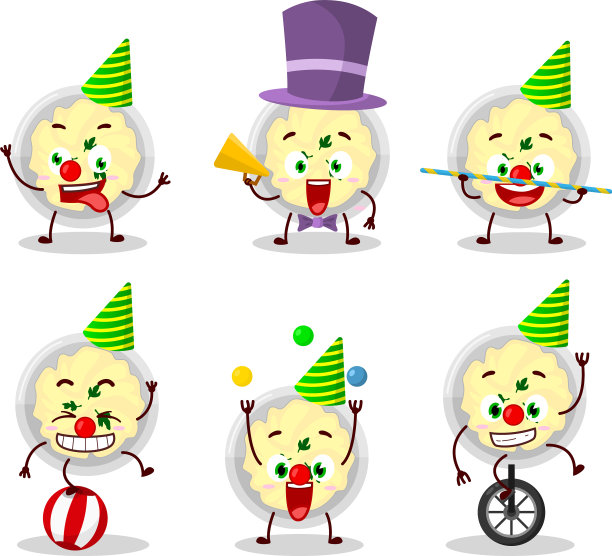 卡通土豆泥和各种马戏团表演图片下载