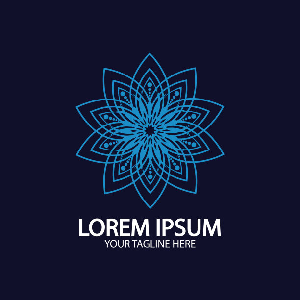 花标志圆形标志标志花图片下载