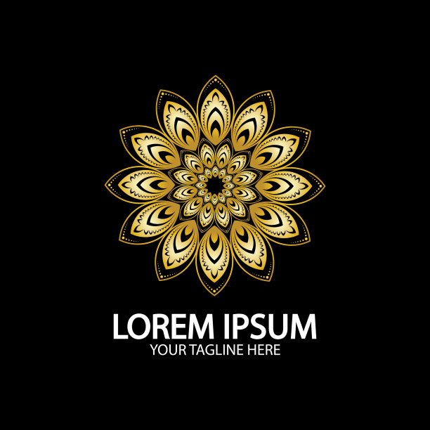 花标志圆形标志标志花图片下载