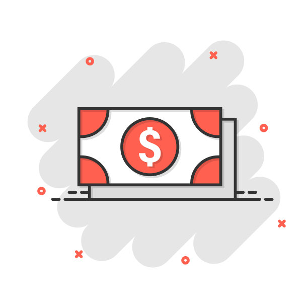 漫画风格的美元钞票图标图片下载