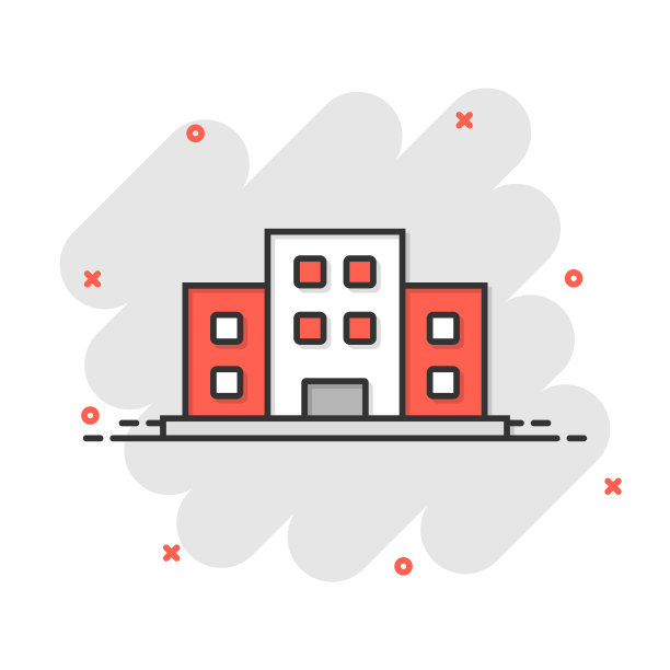 办公楼标志图标漫画风格图片下载