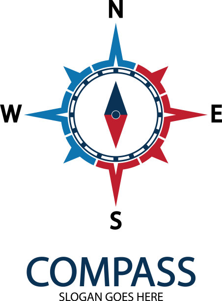 创意指南针概念标志设计模板图片下载
