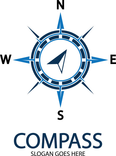创意指南针概念标志设计模板图片下载