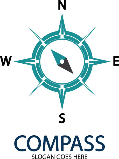 创意指南针概念标志设计模板图片下载
