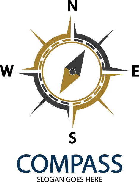 创意指南针概念标志设计模板图片下载