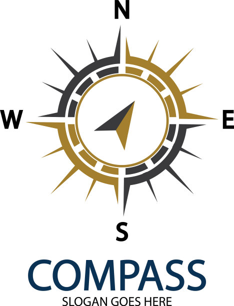 创意指南针概念标志设计模板图片下载