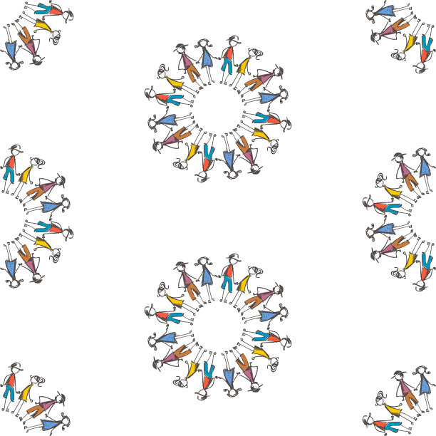 无缝的图案从轮廓绚丽的人图片下载