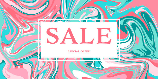 销售横幅流动的液体绘画抽象图片下载