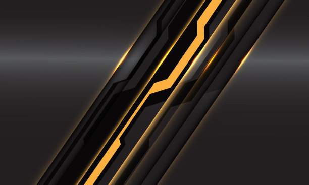 抽象黄黑色电路网络灰色金属图片下载