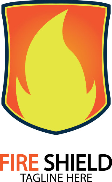 标志设计元素为防火屏障防火警示标志图片下载