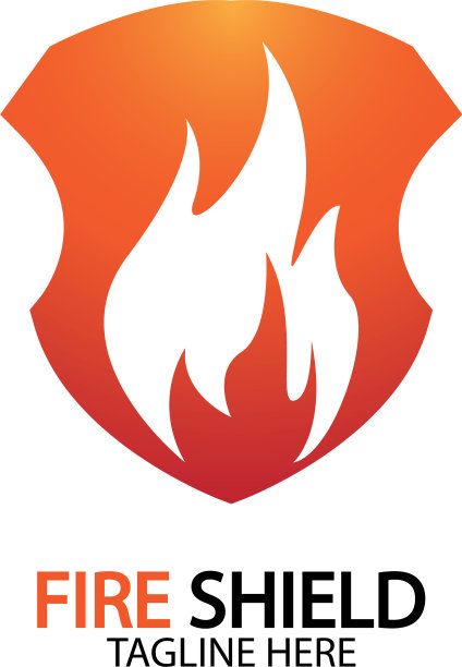 标志设计元素为防火屏障防火警示标志图片下载
