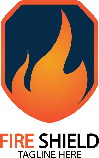 标志设计元素为防火屏障防火警示标志图片下载