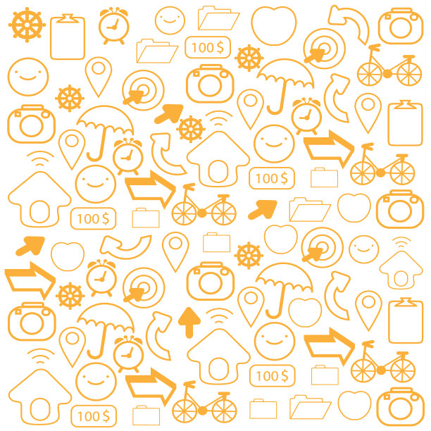 白色背景上的橙色图标图片下载